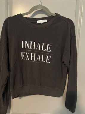 Spiritual gangster INHALE EXHALE Black Graphic Sweatshirt